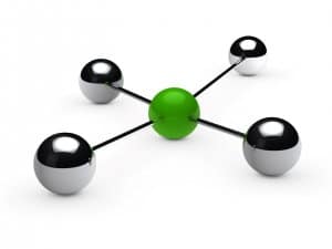Leadership concept with green sphere